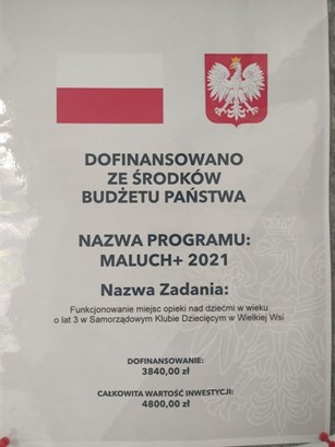 Plakat informacyjny programu Maluch+