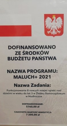 Plakat informacyjny programu Maluch+