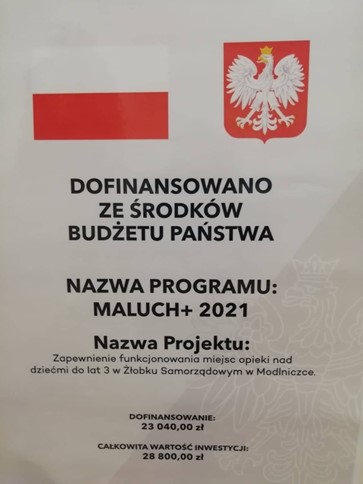 Plakat informacyjny programu Maluch+
