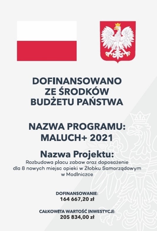 Plakat informacyjny programu Maluch+